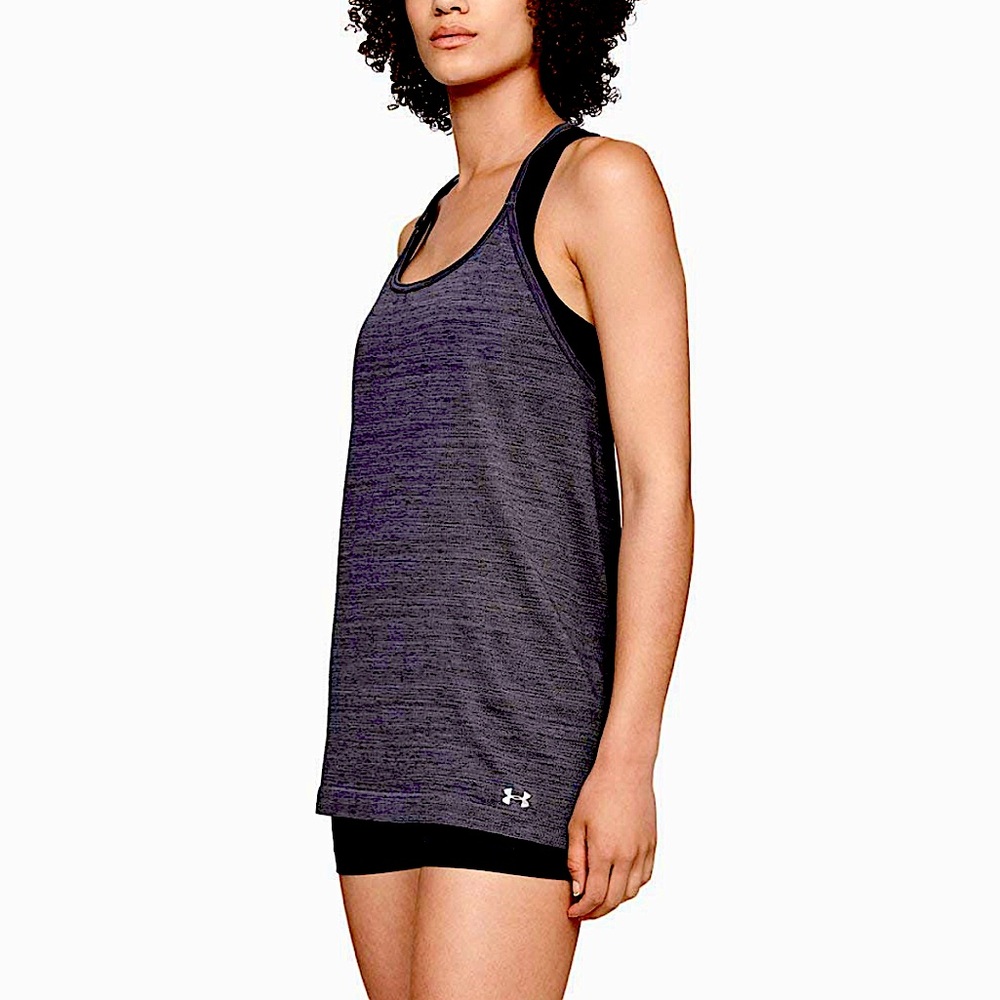 Women’s Under Armour Charcoal Gray Skinny Strap Heat Gear Racerback T-Tank S